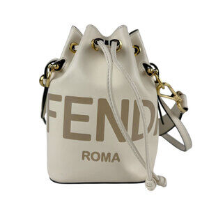 Fendi Montresor Leather Shoulder Bag White